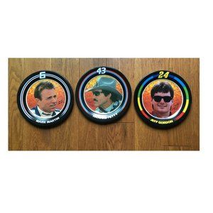 Vtg NASCAR Metal Collector Plates Mark Martin Jeff Gordon Richard Petty 1995